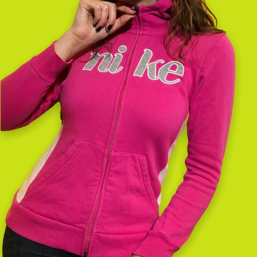 Nike Pink/Gray 2000s Vintage Hoodie